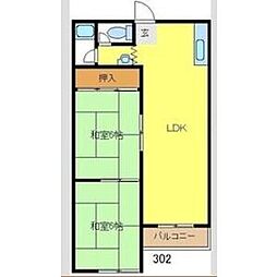 三進マンション 2LDKの間取図画像