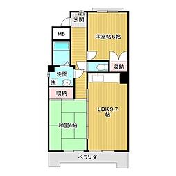 東昭ビル 2LDKの間取図画像