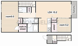 ローレン南荒子 2LDKの間取図画像