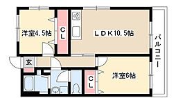 名栄ビル 2LDKの間取図画像