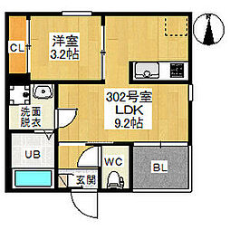 レガリストシャルマン 1LDKの間取図画像