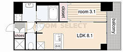ファステート名古屋駅前ドリーム 1LDKの間取図画像