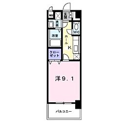 ライラック 1Kの間取図画像