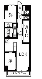 アーチレジデンス川名駅前 2LDKの間取図画像
