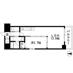 ラヴィータ泉 1LDKの間取図画像