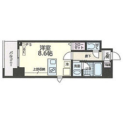 第2金山フクマルビル ワンルームの間取図画像