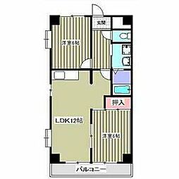 コーポラス小出 2LDKの間取図画像