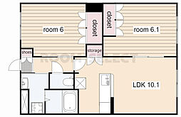 ハッピースタイルA 2LDKの間取図画像