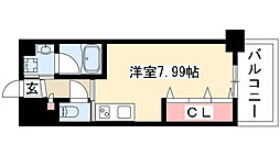 エスポアール泉 ワンルームの間取図画像