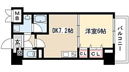 コンセール葵 1DKの間取図画像