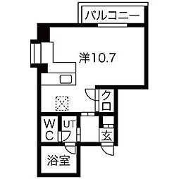 シテイライフ今池北 ワンルームの間取図画像