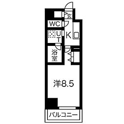 RICHED'OR名駅南 1Kの間取図画像