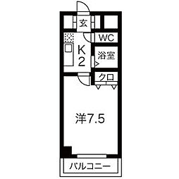 クレストステージアスカ 1Kの間取図画像