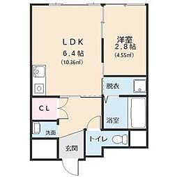 第一オオタビル 1LDKの間取図画像