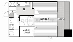 SDCourtKanayama 1Kの間取図画像