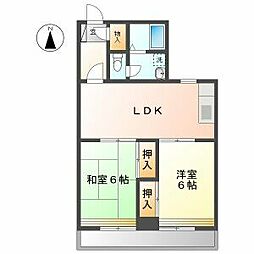 タジマビル 2LDKの間取図画像