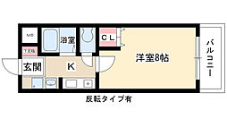 クラウンヒルズ 1Kの間取図画像