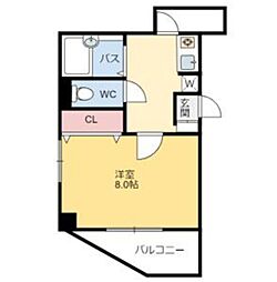 タウンコートオーク 1Kの間取図画像