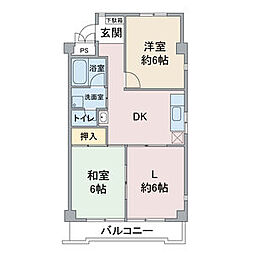 アメニティ大善 3DKの間取図画像