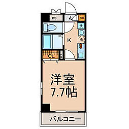 ベルヴィブレ新栄 1Kの間取図画像