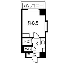 ルミナス名駅 1Kの間取図画像