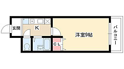 メゾンアイレス2 1Kの間取図画像