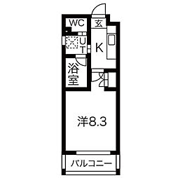 アールズコート本郷駅前 1Kの間取図画像