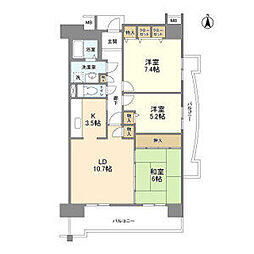 アーバンドエル八事石坂 3LDKの間取図画像