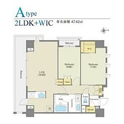 ParkAvenue覚王山 2LDKの間取図画像