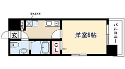 プレサンスmiu新栄 1Kの間取図画像