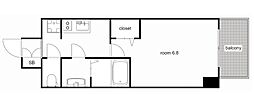 プレサンス新栄リベラ 1Kの間取図画像