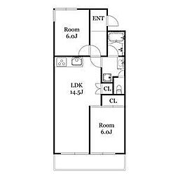 第2栄和マンション 2LDKの間取図画像
