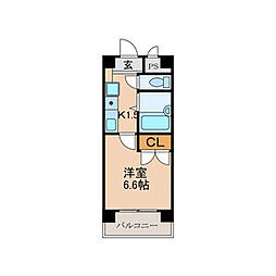 レジデンスミズノ 1Kの間取図画像