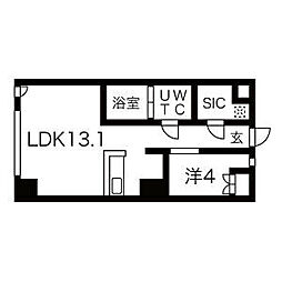 コレクション名駅3 1LDKの間取図画像
