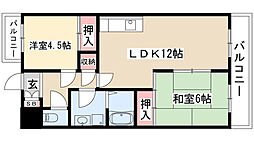 カーサ金山 2LDKの間取図画像