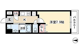 シテイライフ望が丘 1Kの間取図画像