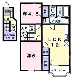 サンパティーク 2LDKの間取図画像