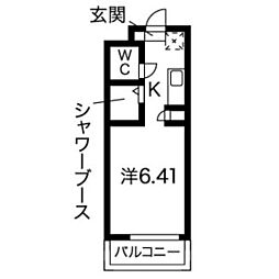 N.S.ZEAL東別院 ワンルームの間取図画像
