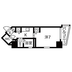 Vendir名古屋御器所 1Kの間取図画像