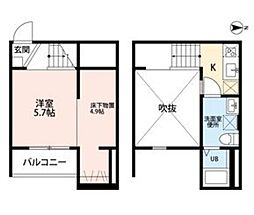 IRISGarden ワンルームの間取図画像