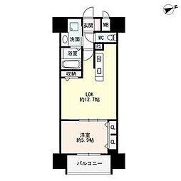 ザ・シンフォニア新栄 1LDKの間取図画像