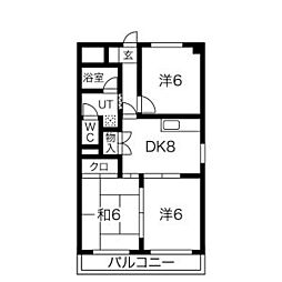 シティーアーク新栄 3DKの間取図画像