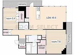 栄タワーヒルズ 2LDKの間取図画像