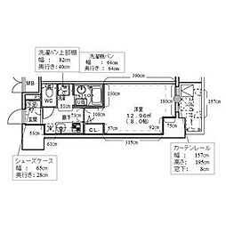 大須レジデンス 1Kの間取図画像