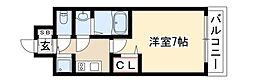 プレサンス栄ブリオ 1Kの間取図画像
