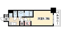 プレサンス錦ラウム 1Kの間取図画像
