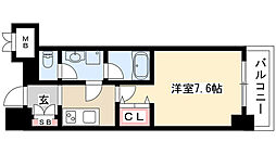 メリヴ鶴舞 1Kの間取図画像