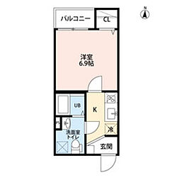アルストロメリア栄生 1Kの間取図画像