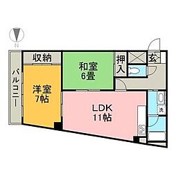 ラメゾンエスト 2LDKの間取図画像