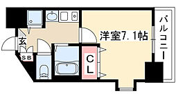 プレサンス名古屋城前 1Kの間取図画像